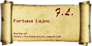 Fortuna Lajos névjegykártya